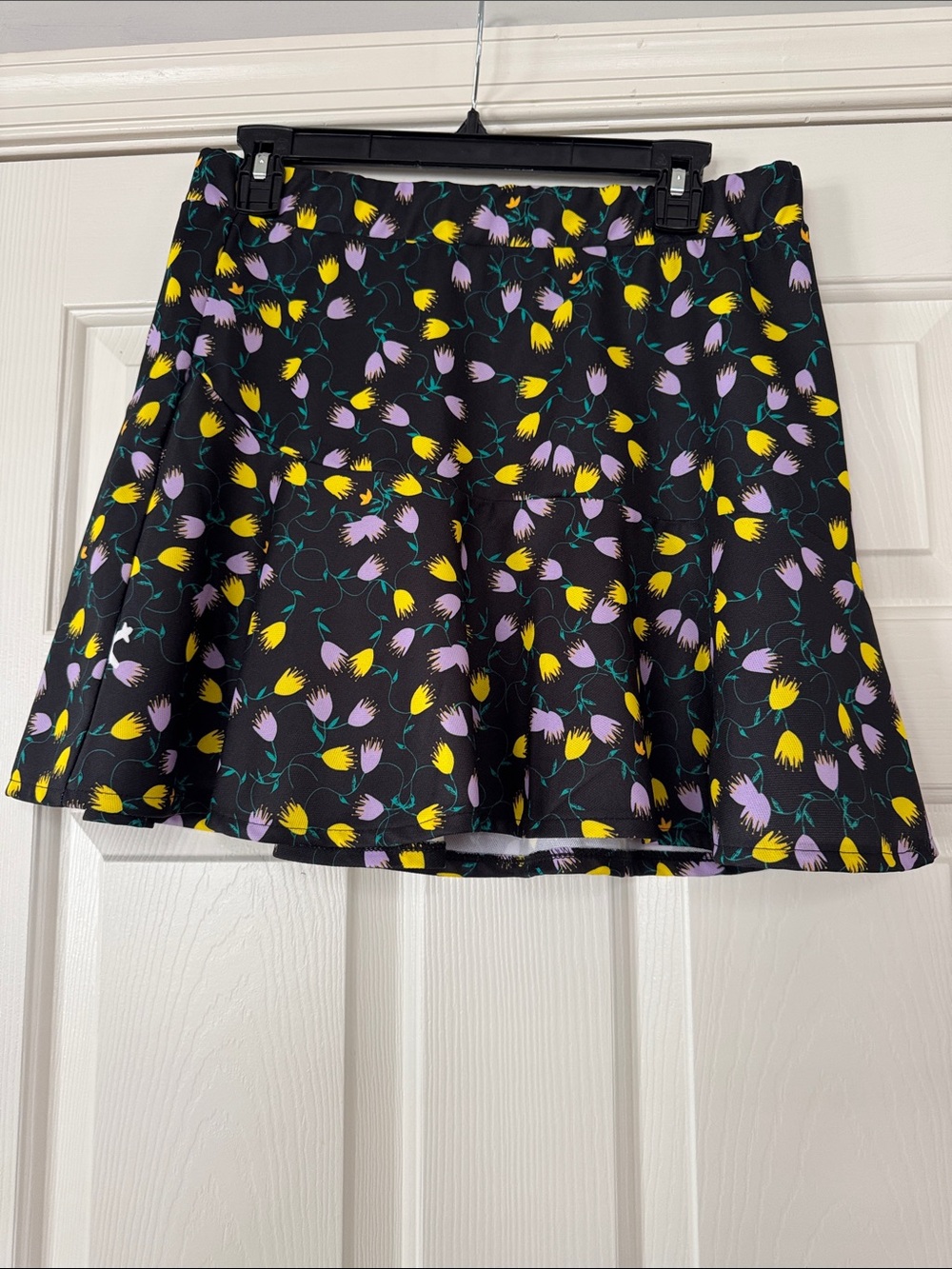 adidas Black Floral Circle Skirt with Yellow & Lavender Tulips medium - Picture 2 of 3